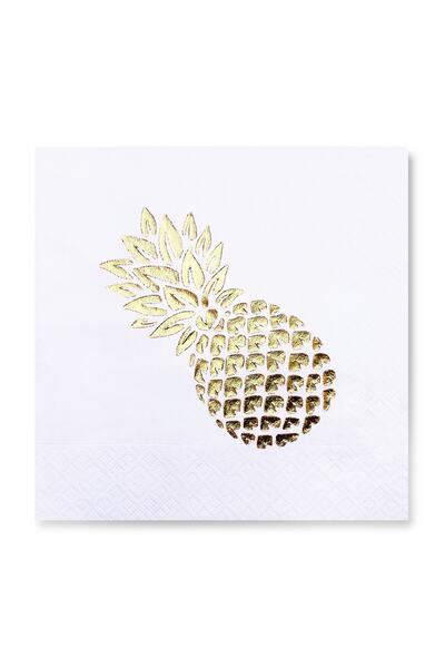 Story مناديل ورقية بيضاء اللون مقاس 33 × 33 سم بنمط حفلات استوائية على شكل أن...