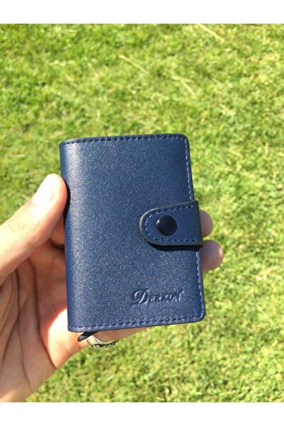DERKON Genuine Leather Polite Mechanism Card Holder & Wallet