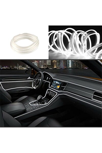 C9 Araç Içi Neon Ledi Ip Led Torpido Ledi 5 Metre Neon Led Beyaz (1 ROLE)