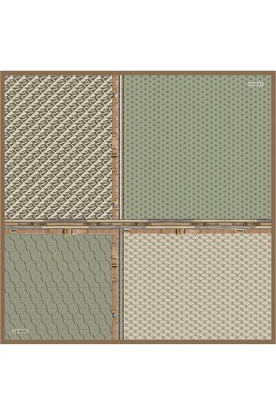 Armine 8519-06 Eșarfă de damă Sura Silk - Model geometric auriu