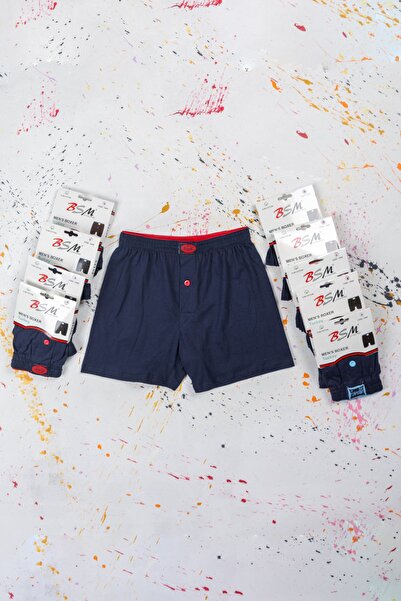 BSM 9-парені темно-сині боксери з поясом на 100% бавовни та ґудзиками