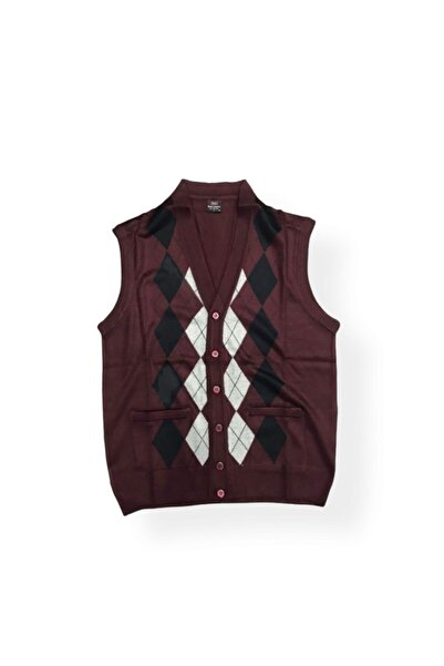 NACAR STORE Men's Patterned Thin Wool Knitwear Dad Vest