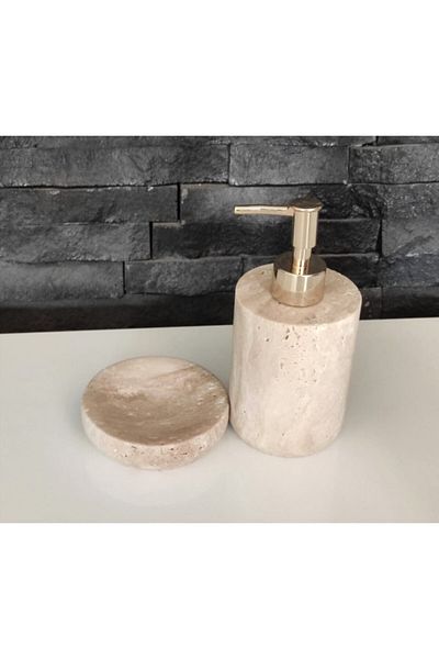 Polen Stone Travertine Natural Stone Bath Set of 2