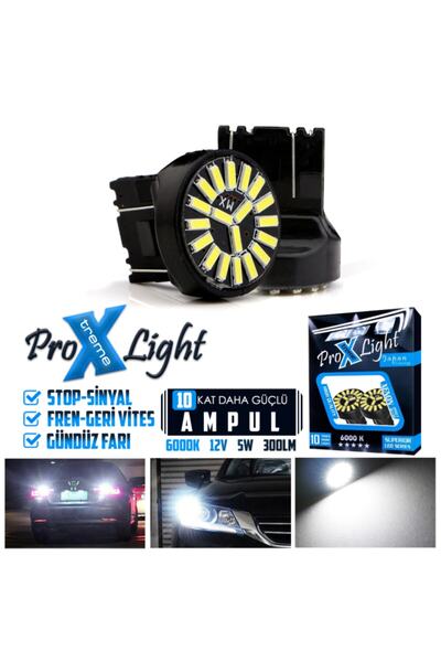 C9 T20 W21 5w 7443 Beyaz Stop Sinyal Geri Vites Gündüz Far Ampülü