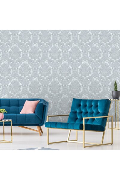 Adawall 7807 Serıe | Zengin Barok Damask Desenli Duvar Kağıdı (7807-2 : Mavi)