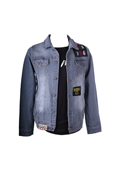 viking's line Erkek Denim Mont Armalı Kot Ceket