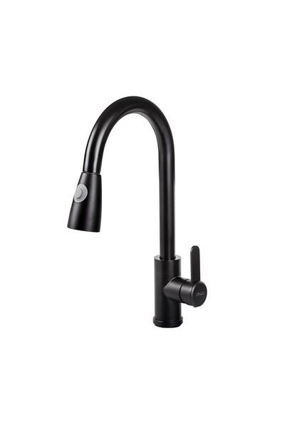 Venezia İnox Series Black Spiral Kitchen Sink Sink Mixer