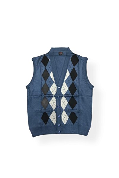 NACAR STORE Men's Patterned Thin Wool Knitwear Dad Vest