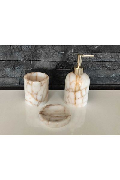 Polen Stone Bal Marble 3-Piece Bathroom Set-1