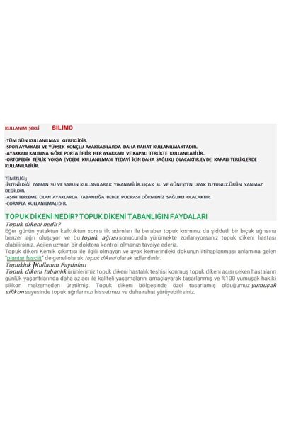 başarı ortopedi Tam Ortopedik Silikon Ayakkabı Topukluk Topuk Dikeni Tabanlık Portatif Çift