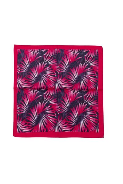 ŞapkaMania Neon Palm Satin Short Scarf