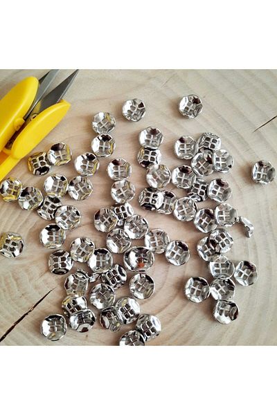 canan dizayn Metallized Wide Hole Button 12 mm (30 Pcs)