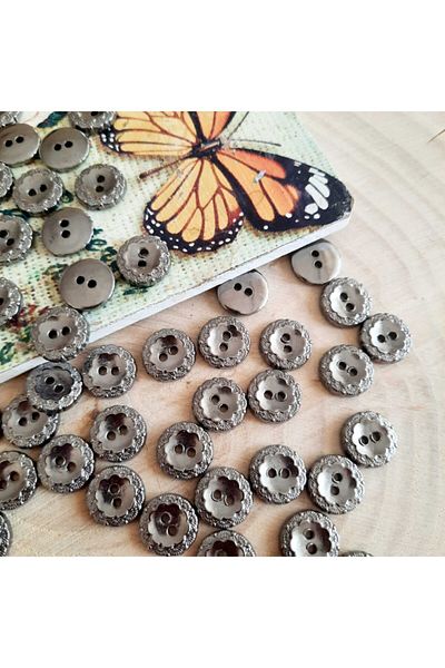 canan dizayn Metalized Motif Button 11 mm (30 Pcs)