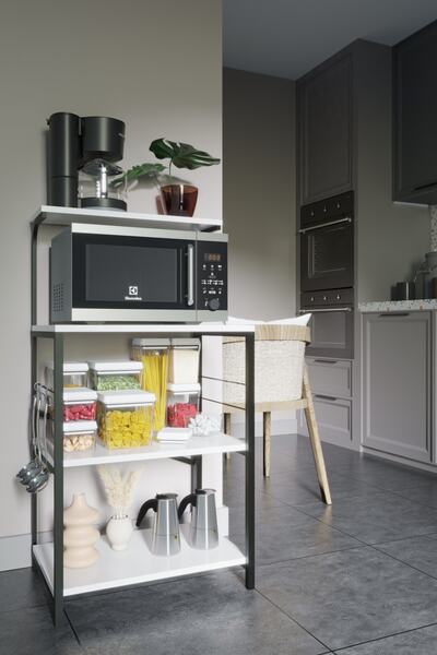 Brady Mobilya Bingo Beyaz Mutfak Bangosu, Raf, Düzenleyici, Kitaplık, Çok Amaçlı Tezgah, Banyo Dolap