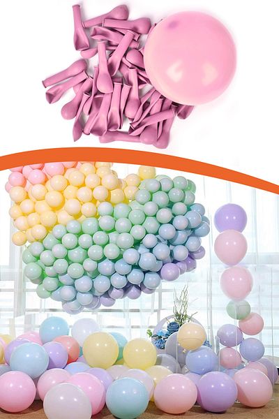 Kazanabil 20 Pack Macaron Soft Color Party Balloon Pink