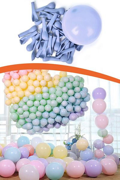 Kazanabil 20 Pack Macaron Soft Color Party Balloon Blue