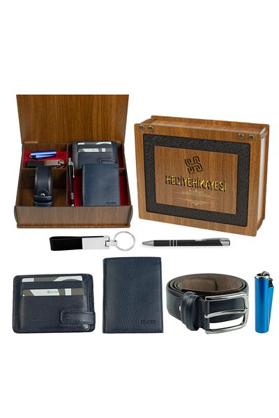Grande Genuine Leather Men's Wallet & Card Holder and Belt Set