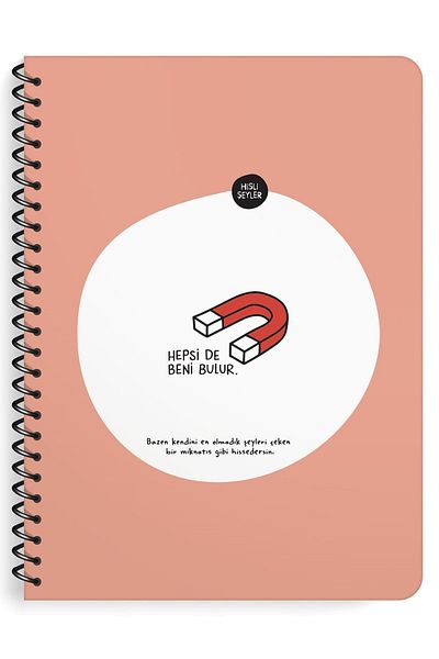 KESKİN COLOR Feeling Things 16.5*22.5 80 Sheets Checked Sticker Notebook All Find Me