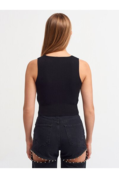 Dilvin 1027 Crew Neck Knitwear Sweater-black