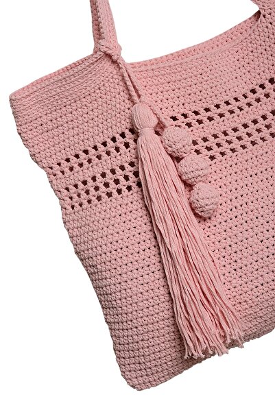 Bakras Рожева макраме плетена сумка