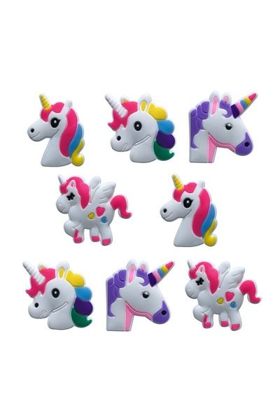 Schulzz 8 Pieces Jibbitz Unicorn Series Colorful Croc Slipper Ornaments