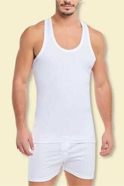 Tutku 0102 Men's Ribbed Athlete White 6-Piece