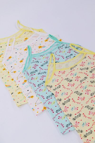 ADN Underwear Girl's Printed Lycra Quadruple Tank Top
