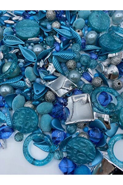 Hedef Bijuteri خرز بلاستيكي مختلط باللون الأزرق للسوار والقلادة وسلسلة المفات...