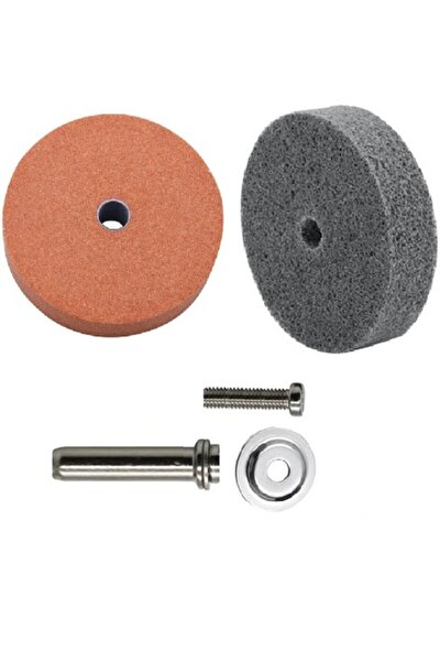 Depolife Matkap Bıçak Satır Nacak Bileme Değirmen Taş Disk Seti Skoc Biley Taşı ve Matkap Adaptörlü 3 Parça