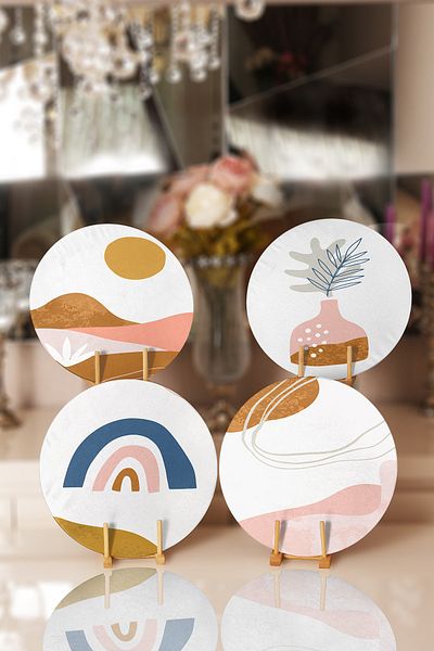 Realhomes 4-Piece Digital Printed Placemat & Supla with Onedraw Drawing