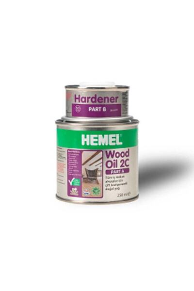Hemel Wood Oil 2c-ahşaplar Için Çift Komponentli Yağ Englısh Color-0,300 Lt