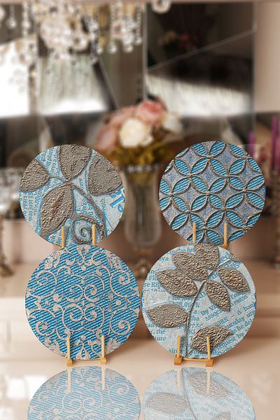Realhomes 4-Piece Digital Printed Special Design Modern Placemat & Supla