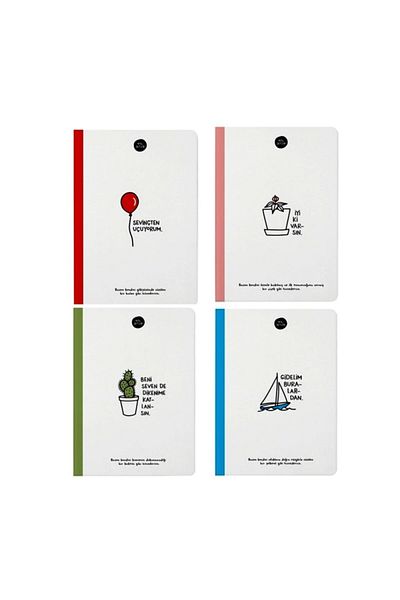 KESKİN COLOR Hisli Şeyler 14x20 Cm 64 coli Caiet cu rigle 4 modele diferite