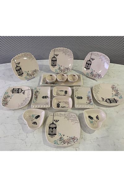 Keramika 16 Piece Retro Breakfast Set