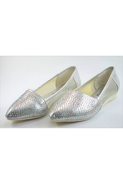 Beety 3102 Срібні балетки з камінцями для жінок