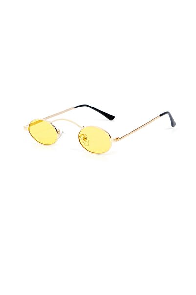 Kapin Oval Tel Tasarım Güneş Gözlüğü Şeffaf Sarı Cam
