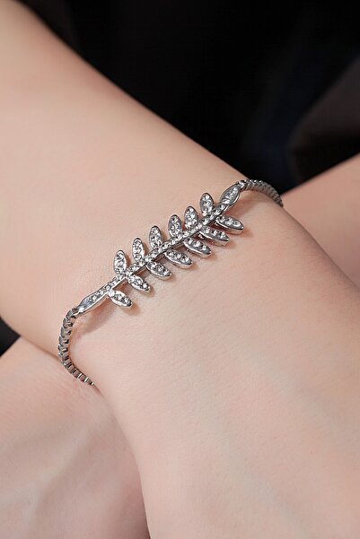 Poloair Women's Zircon Stone Branch Model Adjustable Elevator Bracelet