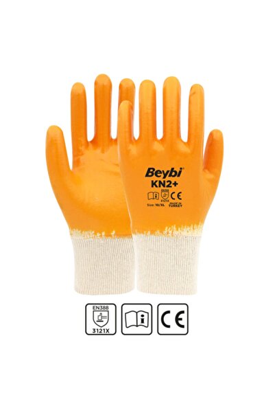 Beybi Kn2+ Pamuk Nitril Işçi Eldiveni 9 Numara 12 Çift