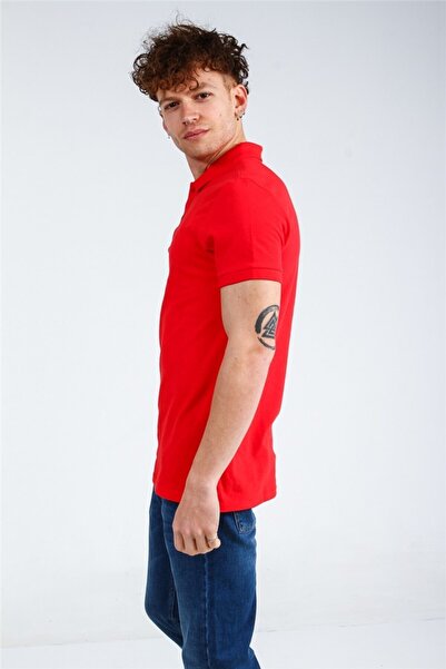 Collezione Men's Red Polo Neck Regular T-Shirt