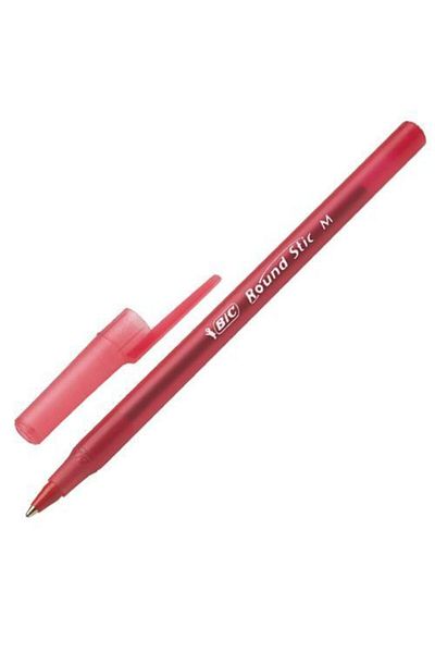 Bic Round Stic Ballpoint Pen Red