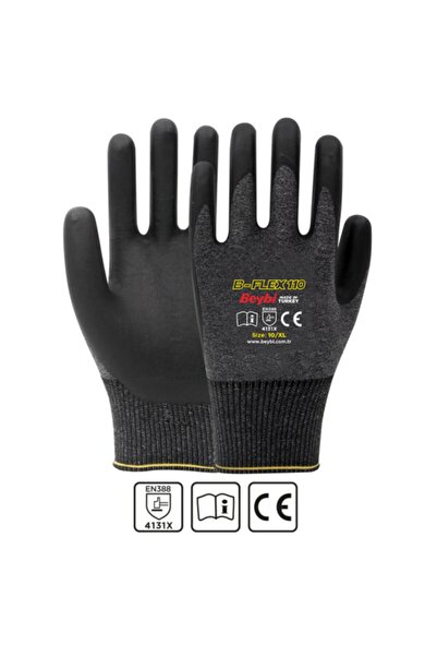 Beybi B-flex110 Likralı Nitril Işçi Eldiveni 9 Numara 3 Çift