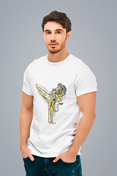ErTaPassage Beli lav Štampano muški T-shirt - Kareta T2814267