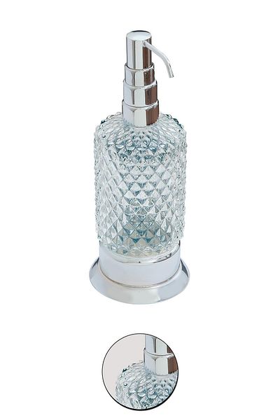 Maya Utopic Chrome Countertop Liquid Soap Dispenser Frosted Glass 100% Brass