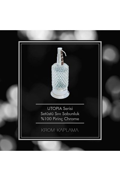Maya Utopic Chrome Countertop Liquid Soap Dispenser Frosted Glass 100% Brass