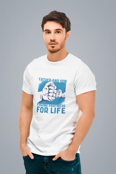 ErTaPassage Pescuitul alb cu imprimeu Bărbați tricou - T474814