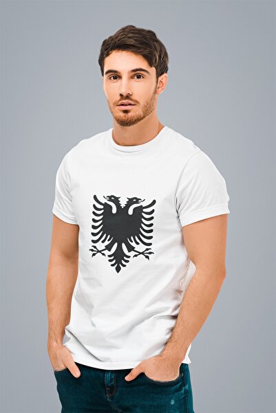 ErTaPassage Beli orao Štampano mužjak T-shirt - dvoglavi, T7065470
