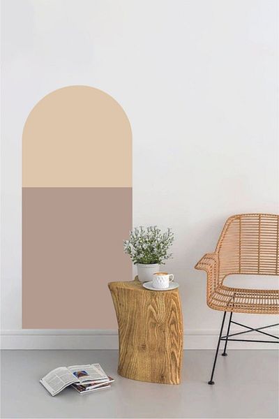 Piksel Grafik Transitional Bohemian Oval Wall Sticker