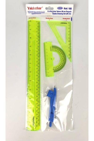 Yıldızlar Elastic Drawing Set with 30 Cm Compasses Code:166