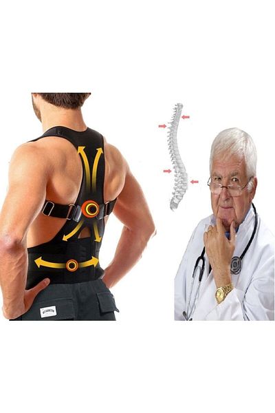 Ankaflex Orthopedic Unisex Black Corset - Medical Anti-Humpback, Back Upright Posture Corset
