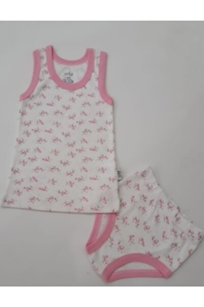 YEKA BEBE Çocuk Çiçek Desenli Atlet Kilöt Takımı
